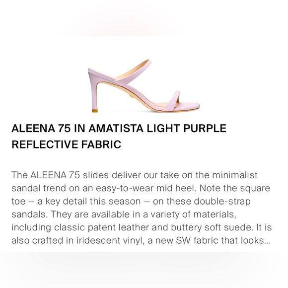 Stuart Weitzman Aleena sandal / reflective vinyl / light purple / size 7.5 / nwt - Picture 5 of 10